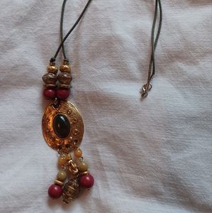 Vintage Beaded Pendant Necklace